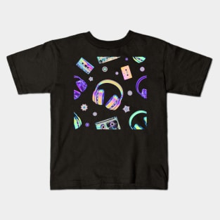 Headphones Pattern Kids T-Shirt